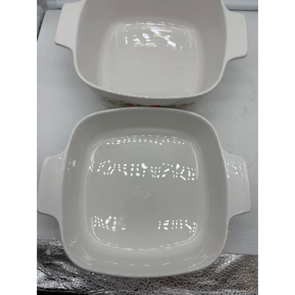 Corning Ware Wildflower Floral Cookware Set 2 Casserole Baking Dishes NO LIDS